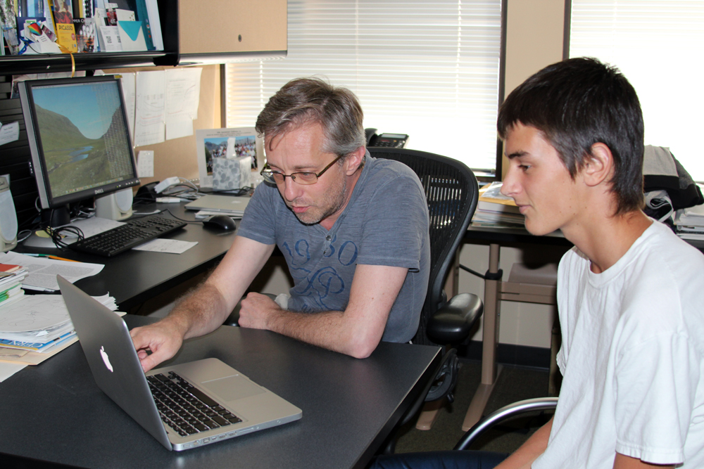 Students working