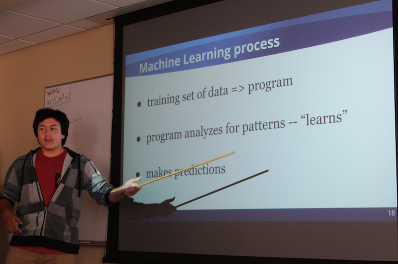student presenting