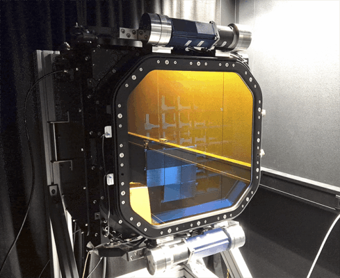 A prototype of the SST camera, showing only a quarter of its pixels installed.